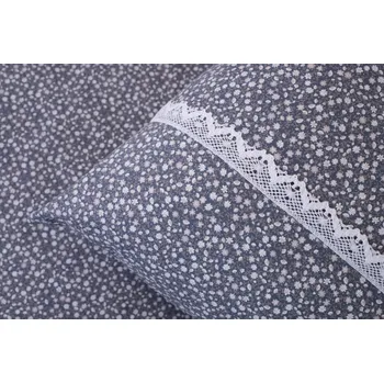 Povlečení Podpěrová s.r.o. Bavlněné povlečení MODRÉ KYTIČKY poz S KRAJKOU Velikost: 140x200 (1x), 70x90 cm krajka (1x)