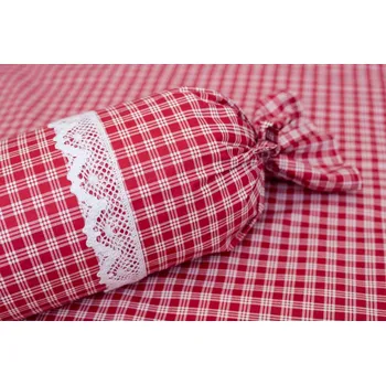 Povlak na dekorativní polštářek Podpěrová s.r.o. Povlak váleček ČERVENÁ KOSTIČKA pozitiv Velikost: Povlak na válec s krajkou BAVLNA N