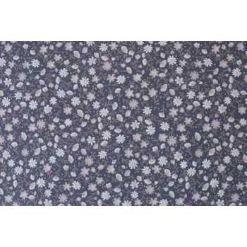 Povlečení Podpěrová s.r.o. Bavlna metráž MODRÉ KYTIČKY tmavé Velikost: Bavlněný krep (130 g/m2)