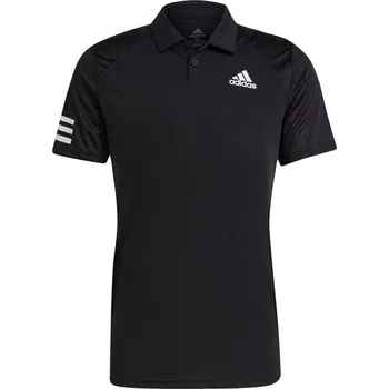 Pánské tričko adidas Club 3 Stripe pánské polo tričko Black/White XL