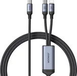 2v1 Lightning / 2x USB-C Joyroom Speedy SA21-1T2 150cm 100W opletený kabel černý