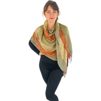 Šátek Dámský šátek 70x175cm drops - oranžový