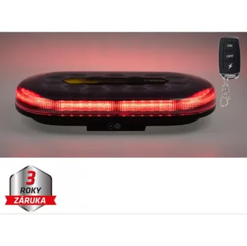 Maják AKU LED rampa červená, 48xLED, magnet, 328mm, ECE R65 R10