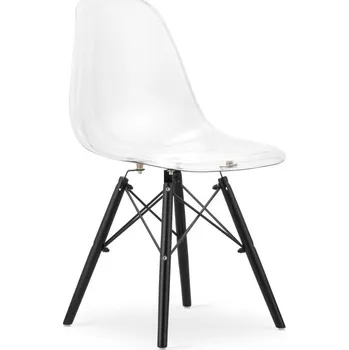 Jídelní židle Set dvou jídelních židlí OSAKA průhledné (černé nohy) (2ks)