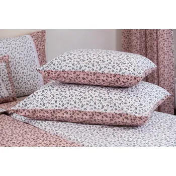 Polštář Podpěrová s.r.o. Povlak na polštář jednoduchý HERBARIUM bílostarorůžové Velikost: 50x50 cm BAVLNA N