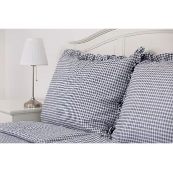 Povlečení Podpěrová s.r.o. Krepové povlečení MODRÁ KOSTIČKA negativ s kanýrem Velikost: 200x220 (1x), 70x90 cm kanýr (2x) ŠEV na peřině