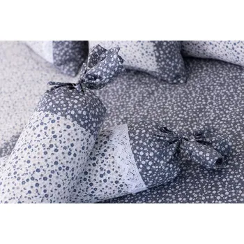 Povlak na dekorativní polštářek Podpěrová s.r.o. Povlak na váleček MODRÉ KYTIČKY P/N Velikost: Povlak na válec s krajkou KREP N