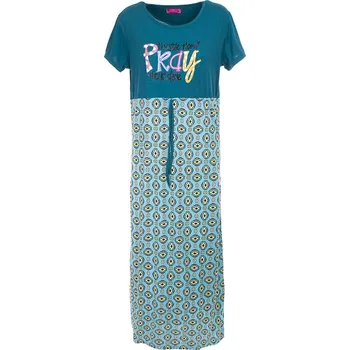 Dámská noční košile Výprodej-Noční košile Pray- modrozelená Velikost: M