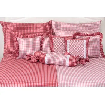 Povlečení Podpěrová s.r.o. Bavlněné povlečení ČERVENÁ KOSTIČKA negativ/pozitiv Velikost: 200x220 cm (1 ks), 70x90 cm (2 ks) ŠEV na peřině