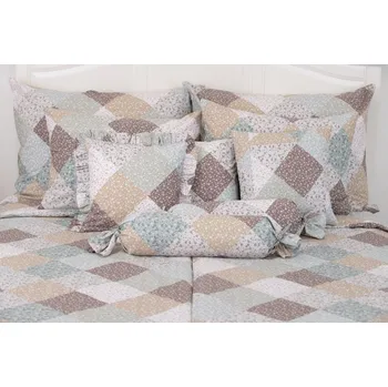 Povlečení Podpěrová s.r.o. Krepové povlečení PATCHWORK JADE Velikost: 200x220 cm (1 ks), 70x90 cm (2 ks) ŠEV na peřině