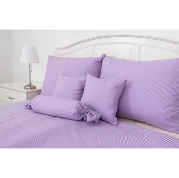 Povlečení Podpěrová s.r.o. Flanelové povlečení FIALOVÝ PROUŽEK Velikost: 200x200 cm (1 ks), 70x90 cm (2 ks) ŠEV na peřině