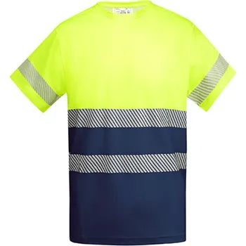 Roly Tauri Pánské reflexní triko HV9317 Navy Blue 55-Fluor Yellow 221 L