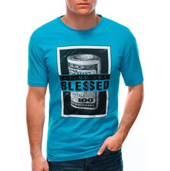 Pánské tričko Pánské tričko s potiskem 1601S - modré - M