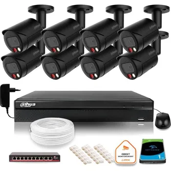 Dahua 4MPx 2K IP dohledová sada 8 venkovních černých kamer s 1TB diskem