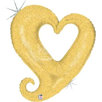 Zábavní pyrotechnika Balón fóliový champagne srdce 84 cm