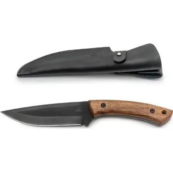 Pracovní nůž HGK1 Bushcraft nůž s modrou čepelí z uhlíkové oceli, rukojeť z ořechu s koženým pouzdrem BeaverCraft