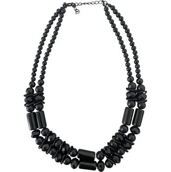 Náhrdelník Náhrdelník ze skleněných a plastových korálků - černý