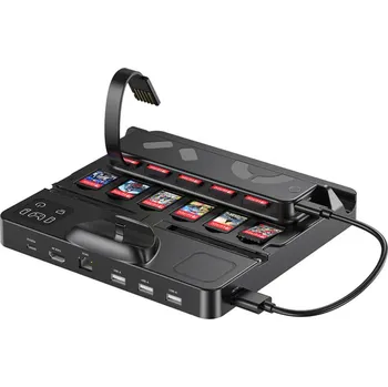 Switch Nabíjecí stanice Unitek Switch s přepínačem a čtečkou herních karet