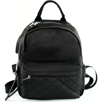 Sportovní batoh Dámský černý kožený batoh Solier Lume FV08 LUME BLACK 8031 Velikost: ONE SIZE