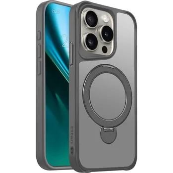 Pouzdro na mobilní telefon Pouzdro Etteri Matt Mag Ring pro iPhone 15 Pro 6.1" šedé