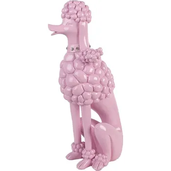 Růžová dekorace figurka pudl Poodle - 13*17*33 cm