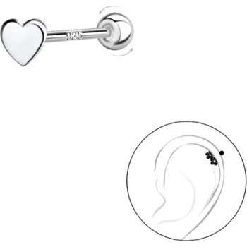 Piercing Stříbrný piercing SRDCE Ag 925/1000