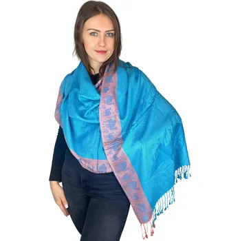 Šála Šál Pašmína - Camelia - Světle modrá