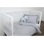 Podpěrová s.r.o. Mušelínové povlečení do postýlky ŠEDÉ S KANÝREM