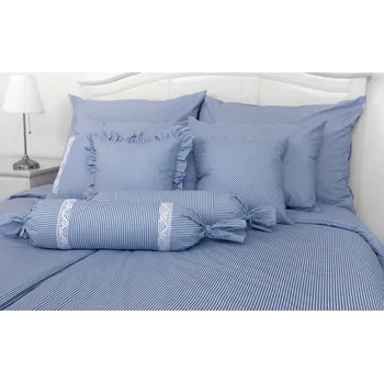 Povlečení Podpěrová s.r.o. Bavlněné povlečení PROUŽKOVANÉ modré Velikost: 200x220 cm (1 ks), 70x90 cm (2 ks) ŠEV na peřině
