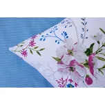 Podpěrová s.r.o. Krepové povlečení LOUKA / modrý proužek Velikost: 140x200 cm (1 ks), 70x90 cm (1 ks)