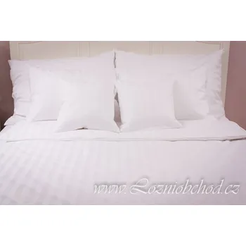 Povlečení Podpěrová s.r.o. Damaškové povlečení bílé proužky se saténovým leskem Velikost: 140x220 cm (1 ks), 70x90 cm (1 ks)