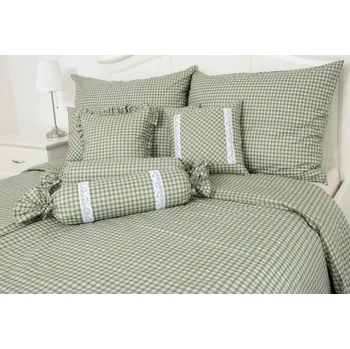 Povlečení Podpěrová s.r.o. Bavlněné povlečení ZELENÁ KOSTIČKA pozitiv Velikost: 200x220 cm (1 ks), 70x90 cm (2 ks) ŠEV na peřině