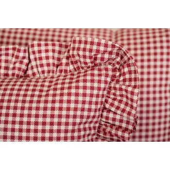 Povlak na dekorativní polštářek Podpěrová s.r.o. Povlak na polštář PEPITO BORDÓ S KANÝREM Velikost: Bavlněný povlak s kanýrem 40x40 cm N