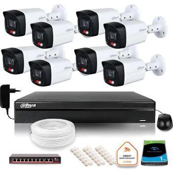Zabezpečení domácnosti Dahua IP dohledová sada 2MPx 8 venkovních kamer Smart Dual Light IR LED 30m