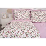 Podpěrová s.r.o. Bavlněné povlečení RŮŽE RUSTIKÁL / pruh růžový S KANÝREM Velikost: 200x200 (1x), 70x90 cm kanýr (2x) ŠEV na peřině