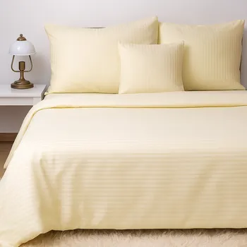 Povlečení Francouzské ložní povlečení - Jemný proužek v proužku Žluté