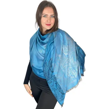 Šála Šál Pašmína - Belora - Světle modrá