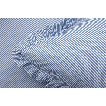 Povlečení Podpěrová s.r.o. Krepové povlečení MODRÝ PROUŽEK drobný s kanýrem Velikost: 200x200 (1x), 70x90 cm kanýr (2x) ŠEV na peřině