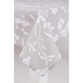 ubrus Podpěrová s.r.o. Ubrus FLORA bílá káva šedý Velikost: 40x40 cm (ubrousek)