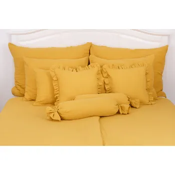 Povlečení Podpěrová s.r.o. Mušelínové povlečení HOŘČICOVÉ Velikost: 140x200 cm (1 ks), 70x90 cm (1 ks)