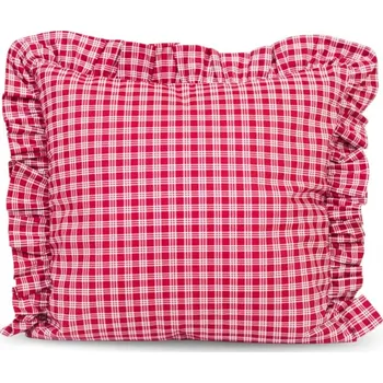 Povlak na polštářek Podpěrová s.r.o. Povlak s kanýrem ČERVENÁ KOSTIČKA pozitiv Velikost: Bavlněný povlak s kanýrem 40x40 cm N