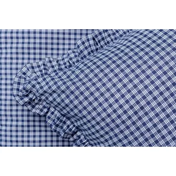 Povlečení Podpěrová s.r.o. Krepové povlečení MODRÁ KOSTIČKA pozitiv s kanýrem Velikost: 140x200 (1x), 70x90 cm kanýr (1x)