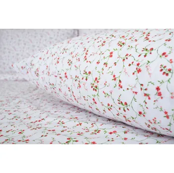 Polštář Podpěrová s.r.o. Povlak na polštář jednoduchý ČERVENÉ KVÍTÍ Velikost: 50x50 cm BAVLNA N