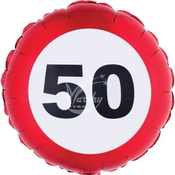 Zábavní pyrotechnika Balón fóliový 46 cm dopravní značka 50