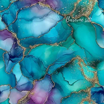 Úplet, Tyrkysovofialový mramor se zlatem (E) (Top kvalitní úplet Bella digitisk)