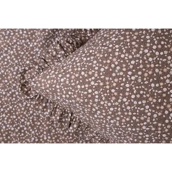 Povlečení Podpěrová s.r.o. Krepové povlečení HNĚDÉ KYTIČKY tmavé S KANÝREM Velikost: 200x220 (1x), 70x90 cm kanýr (2x) ŠEV na peřině