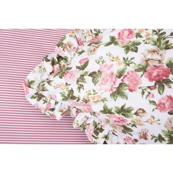 Povlečení Podpěrová s.r.o. Krepové povlečení RŮŽE RUSTIKÁL / pruh růžový S KANÝREM Velikost: 140x200 cm (1 ks), 70x90 cm (1 ks)