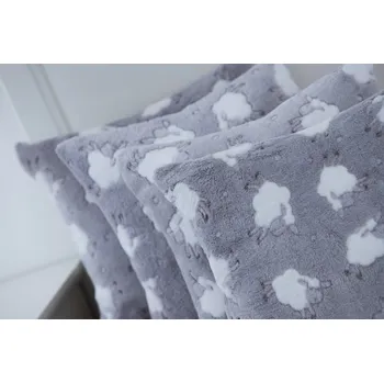 Polštář SLEEP WELL® Povlak na polštářek z mikroflanelu OVEČKY SVĚTLE ŠEDÉ