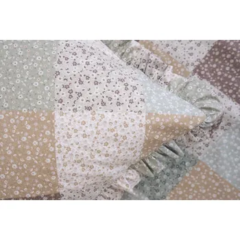 Povlečení Podpěrová s.r.o. Krepové povlečení PATCHWORK JADE S KANÝREM Velikost: 140x220 (1x), 70x90 cm kanýr (1x)