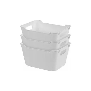 Úložný box Úložný krabička LIVARNO Home , 3 kusy, bílý